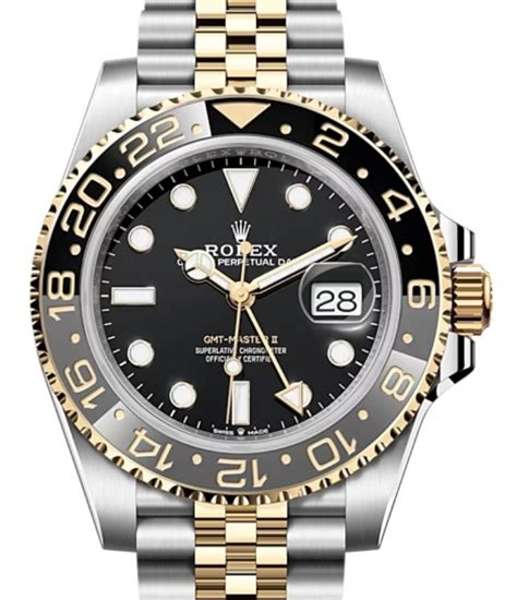 rolex gmt master ii yellow gold steel black dial 16713|rolex gmt master ii oystersteel.